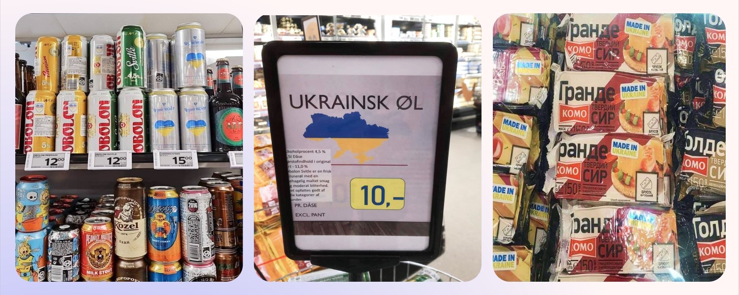 Ukrainian goods in Coop Dennmark